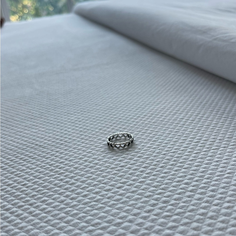 James Avery Tiny Hearts Band Sterling Silver Ring - Picture 5 of 5